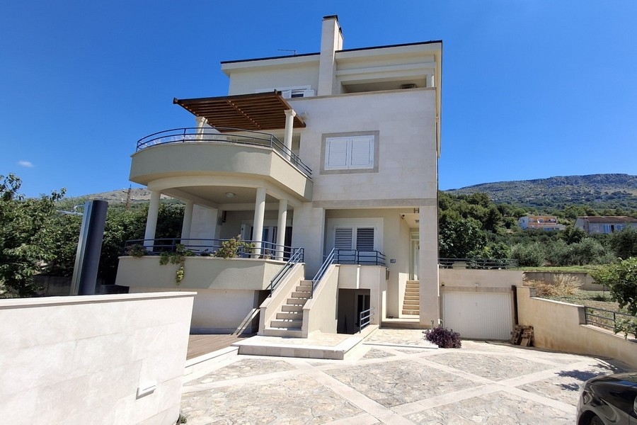 House view with balconies and terrace in Croatia