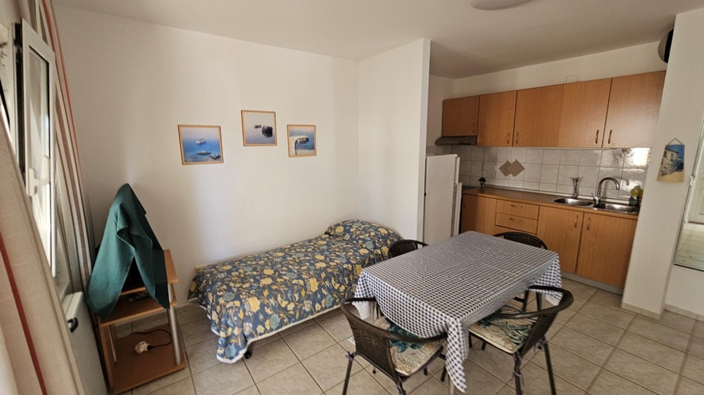 Living area with open kitchen