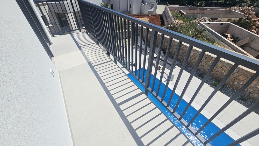Balcony overlooking the pool in Croatia