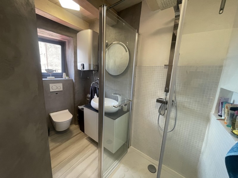Bathroom with glass shower