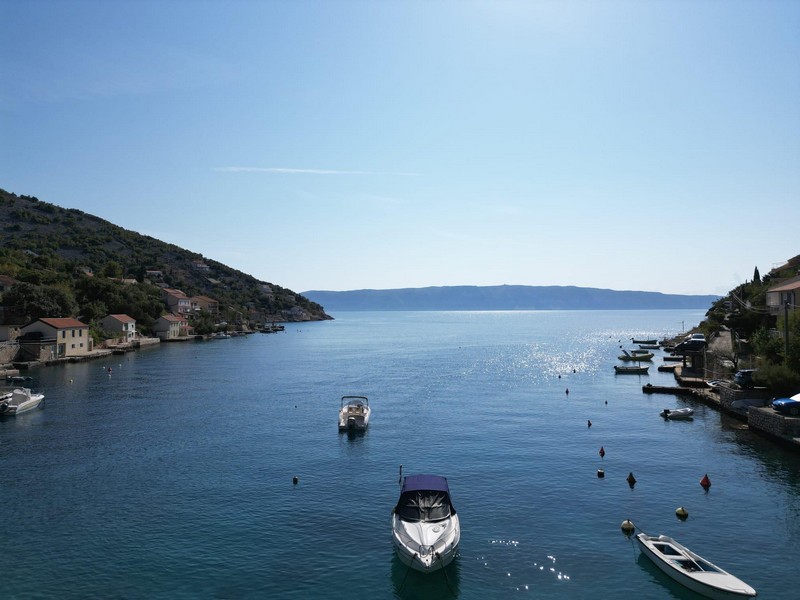 View across the bay to the open sea