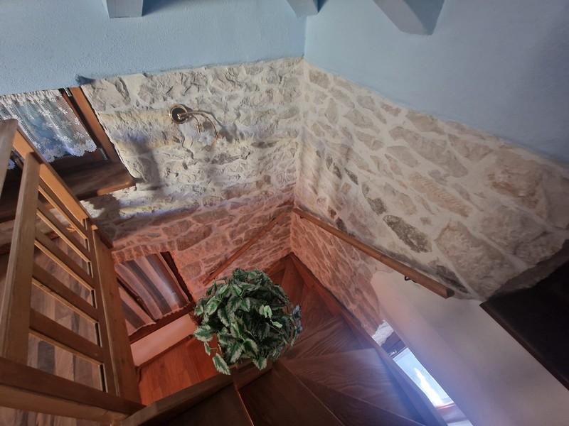 Wooden stairs in Istrian stone house