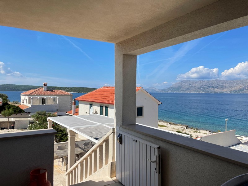 View from the terrace over Povlja to the sea, house for sale on Brac