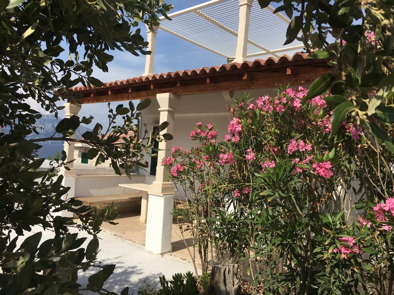 Exterior view of the house with garden and courtyard in Povlja, Brac Island