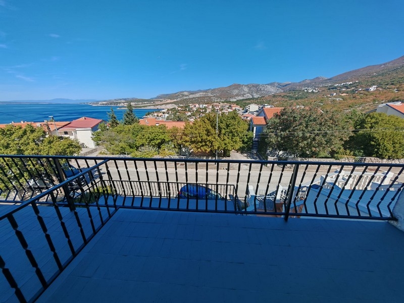 Terrace with sea view over Klenovica, buy house Croatia H4091
