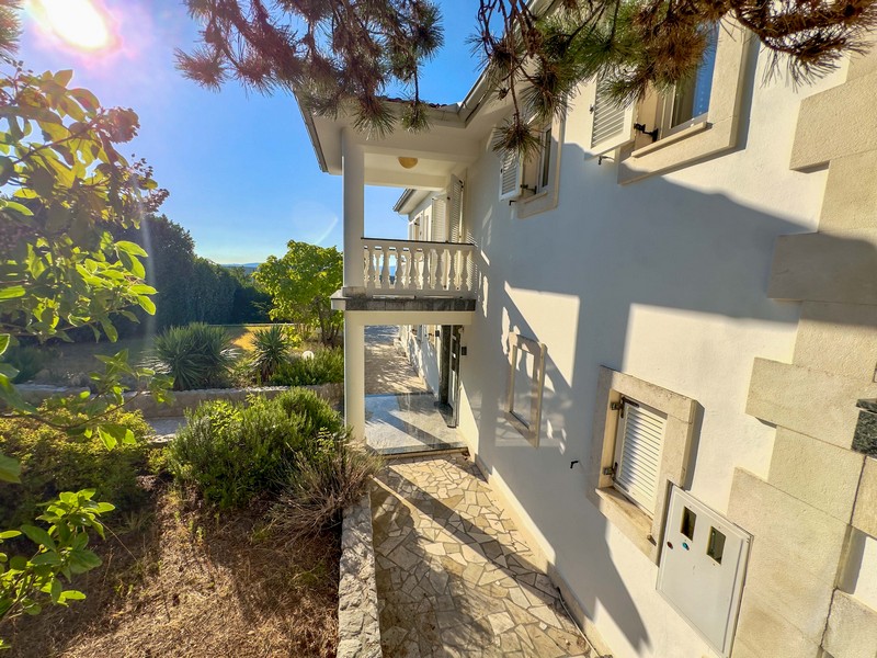 Side view of the villa with balcony on the island of Krk