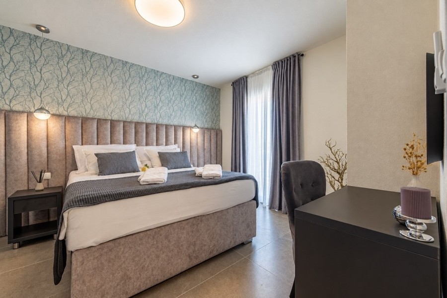 Bedroom of one of the two villas in Rogoznica