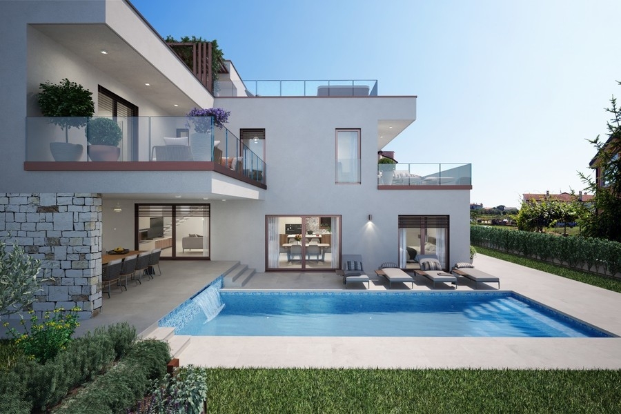 Modern villa with pool and covered terrace near Novigrad