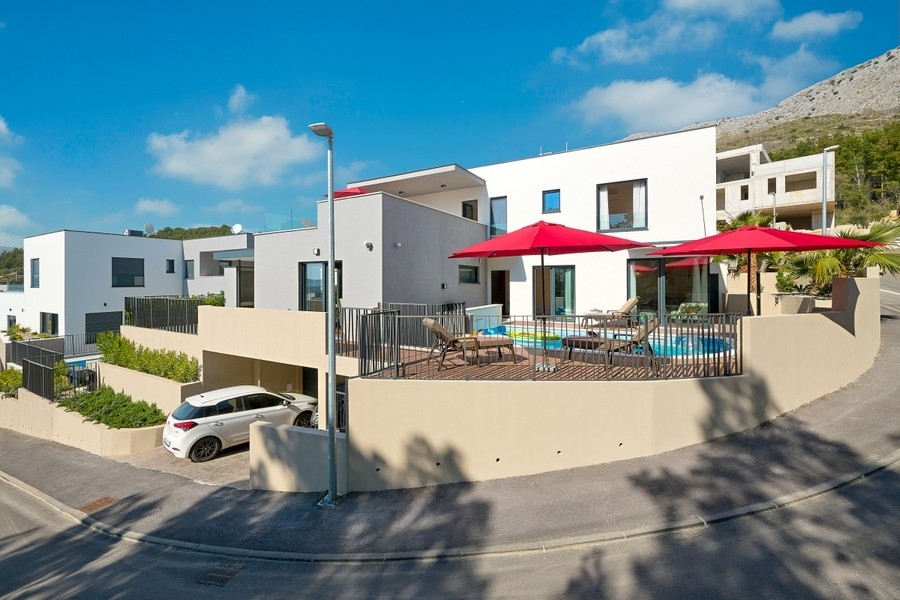 Exterior view of modern villa in Podstrana