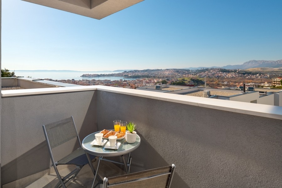 Balcony with sea view over Podstrana and Split