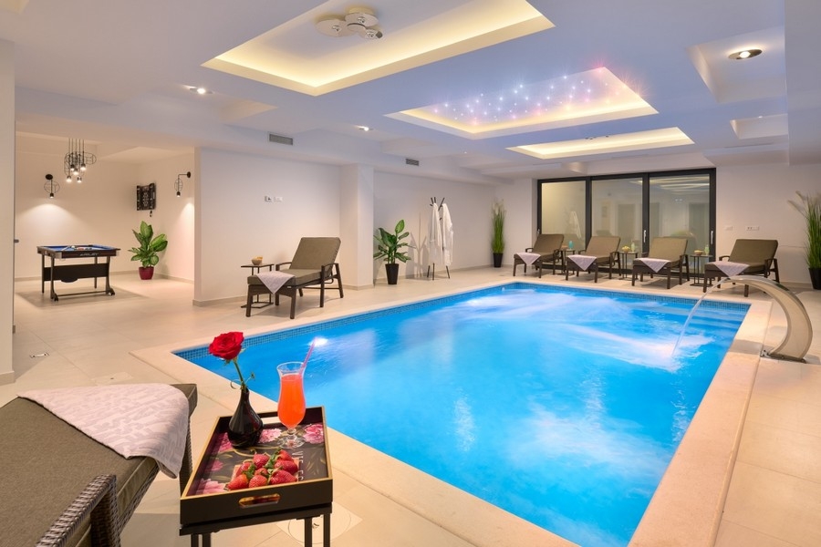 Indoor pool in the villa's wellness area
