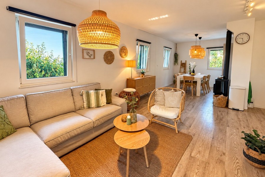 Living area with a view of the dining area