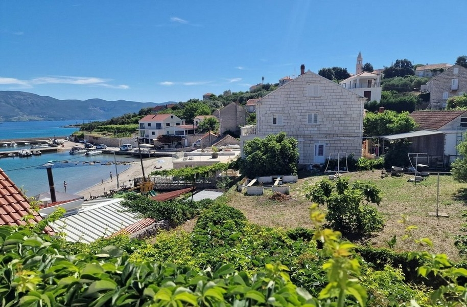 View from the property to the harbor and bay of Lumbarda