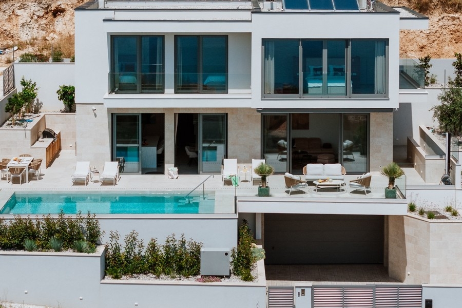 Modern villa with pool and sea views near Omis, Dalmatia