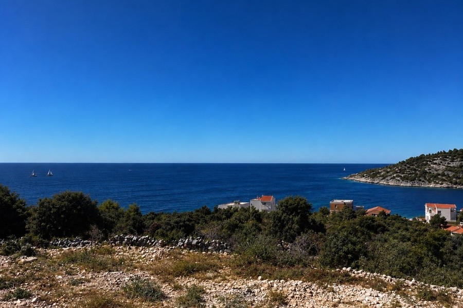 Sea view over the coast near Rogoznica