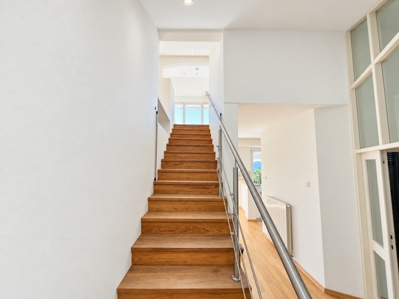 Wooden stairs to the attic