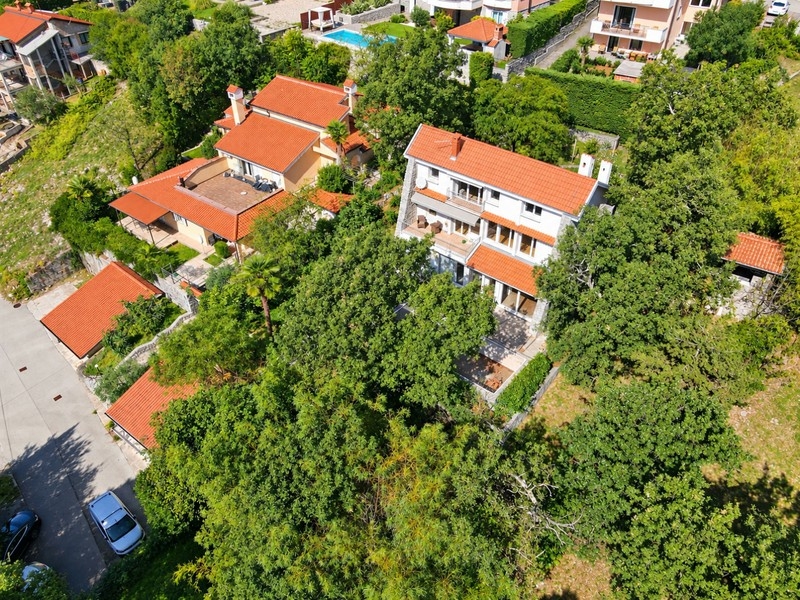 Aerial view of house and property