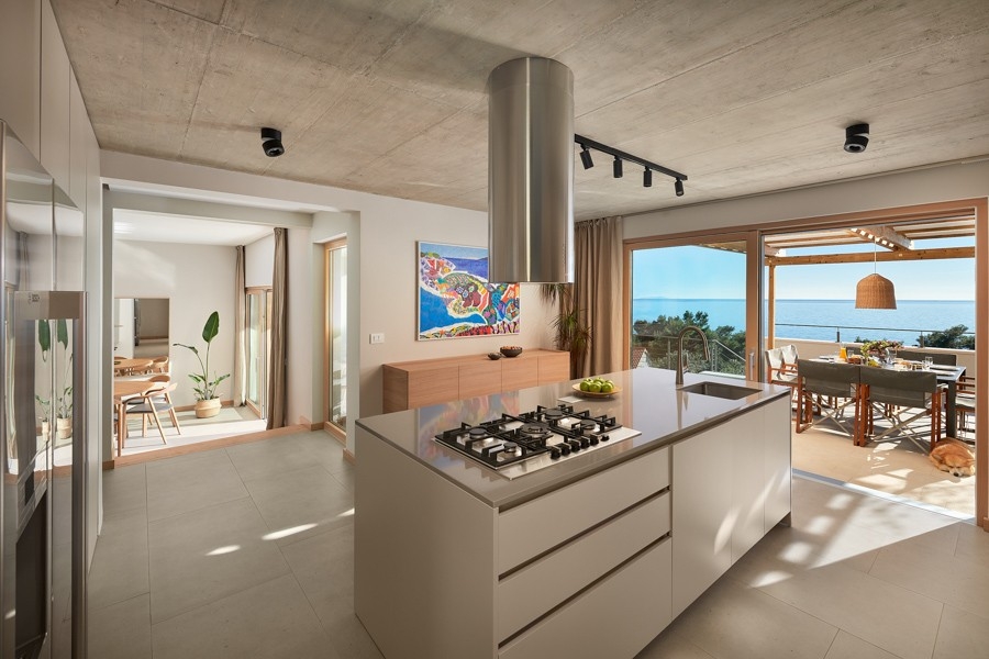 Open kitchen overlooking the dining area