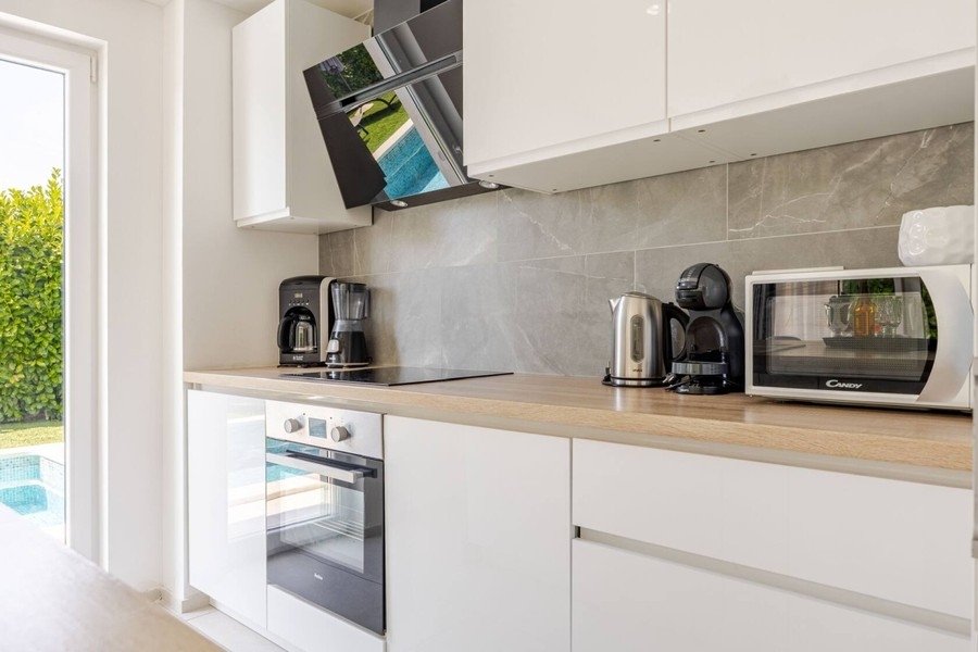 Modern kitchen with built-in appliances