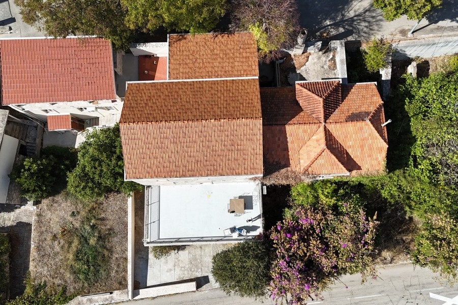 Main house and guest house from above