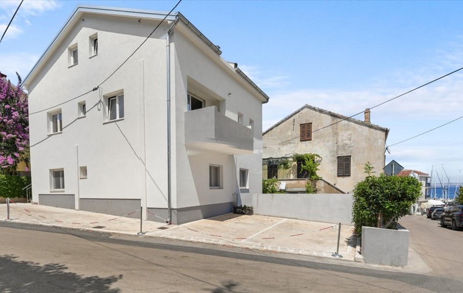 Exterior view of the house with balconies