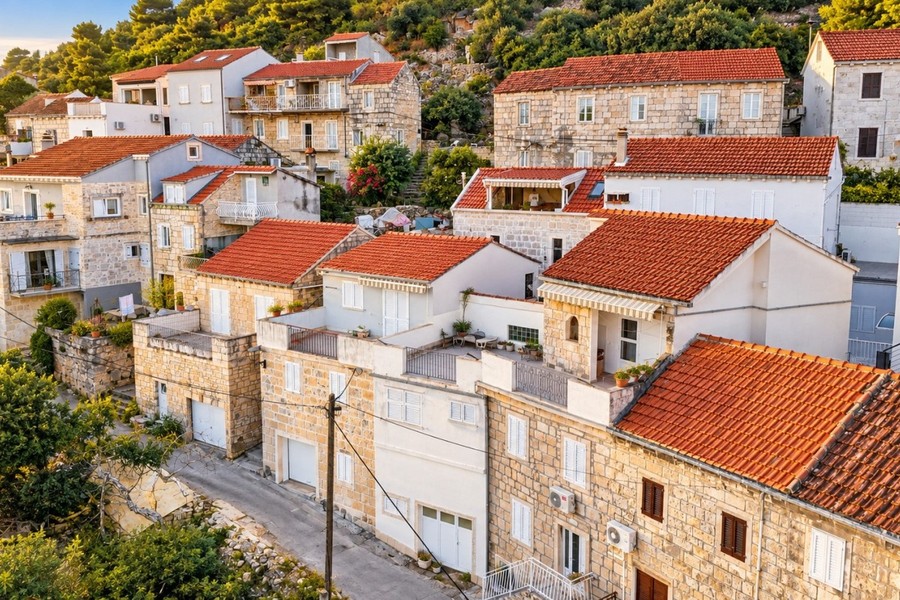 Stone houses in the historic town center