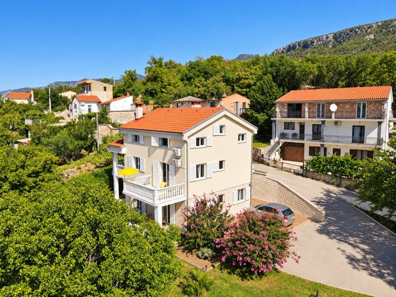 House with balconies in a quiet residential area