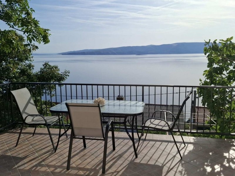 Terrace with seating area and sea view