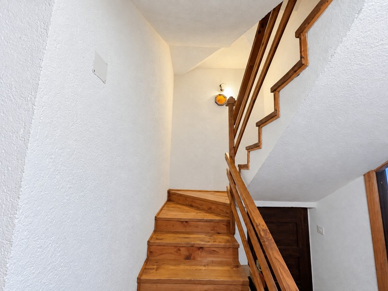 Staircase with wooden stairs