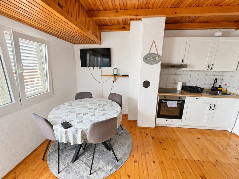 Kitchen with round dining table