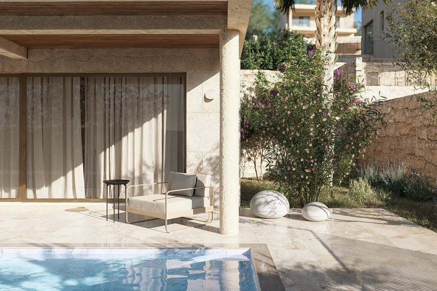 Seating corner on the terrace by the pool