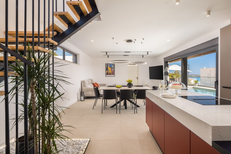 Open living area with kitchen