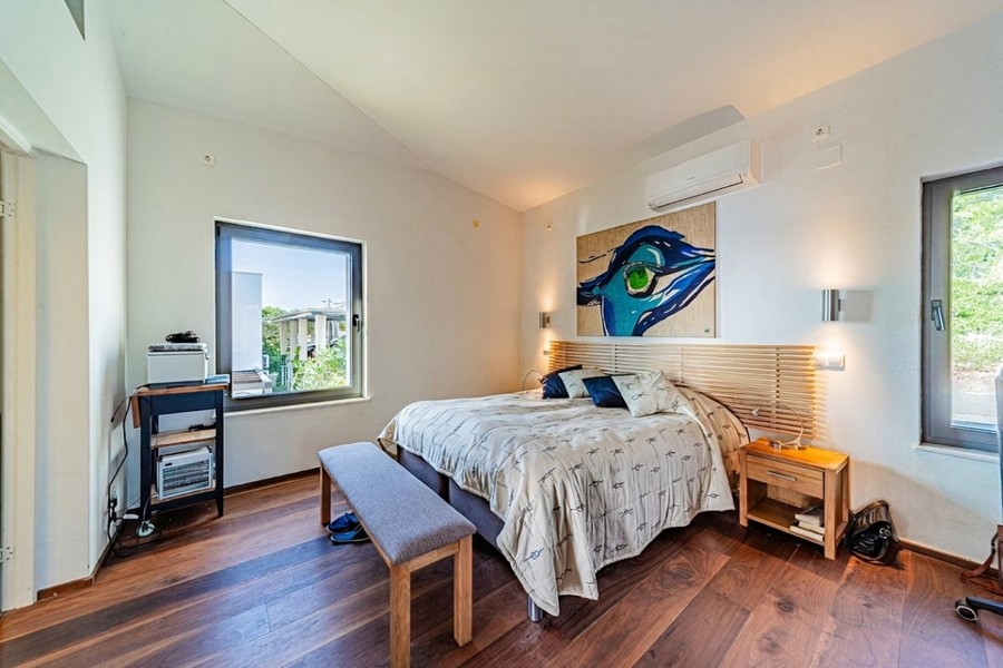 Bedroom with window facing the garden