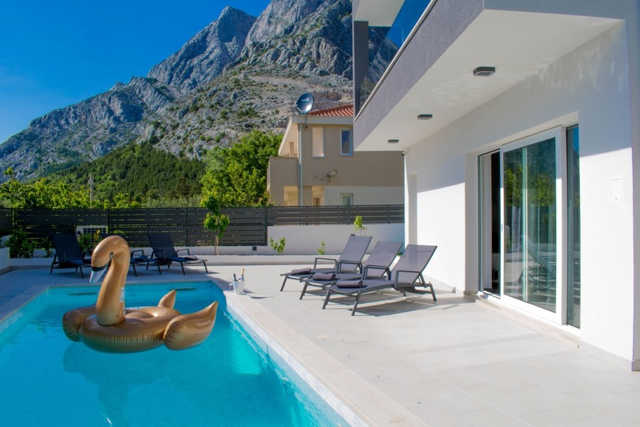 Pool in front of the Biokovo mountains