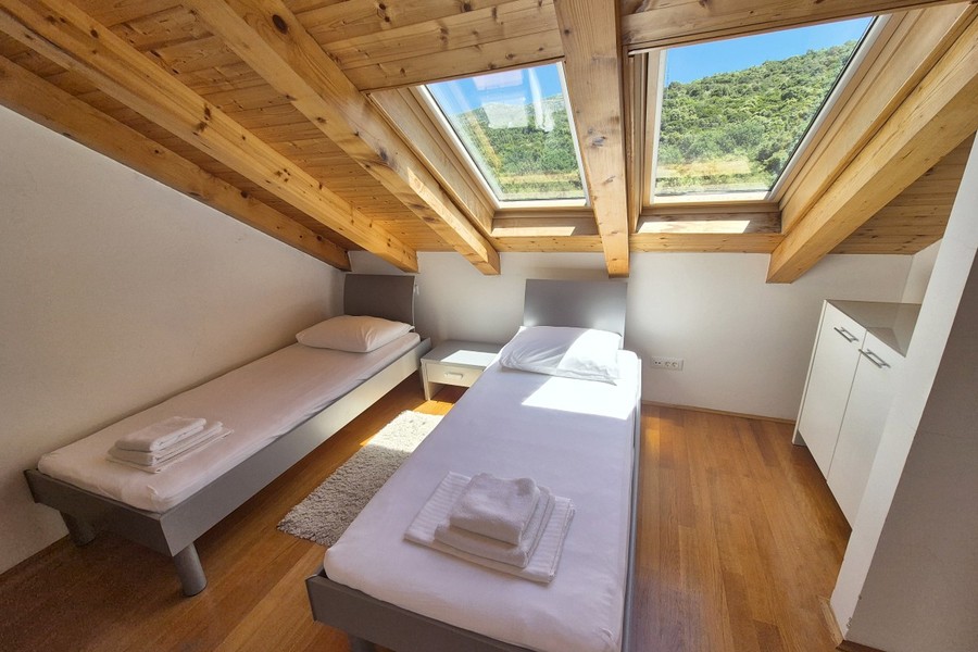 Bedroom with roof windows