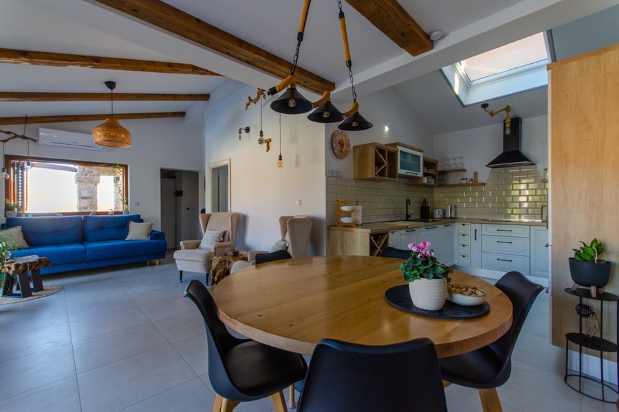 Dining area with open kitchen