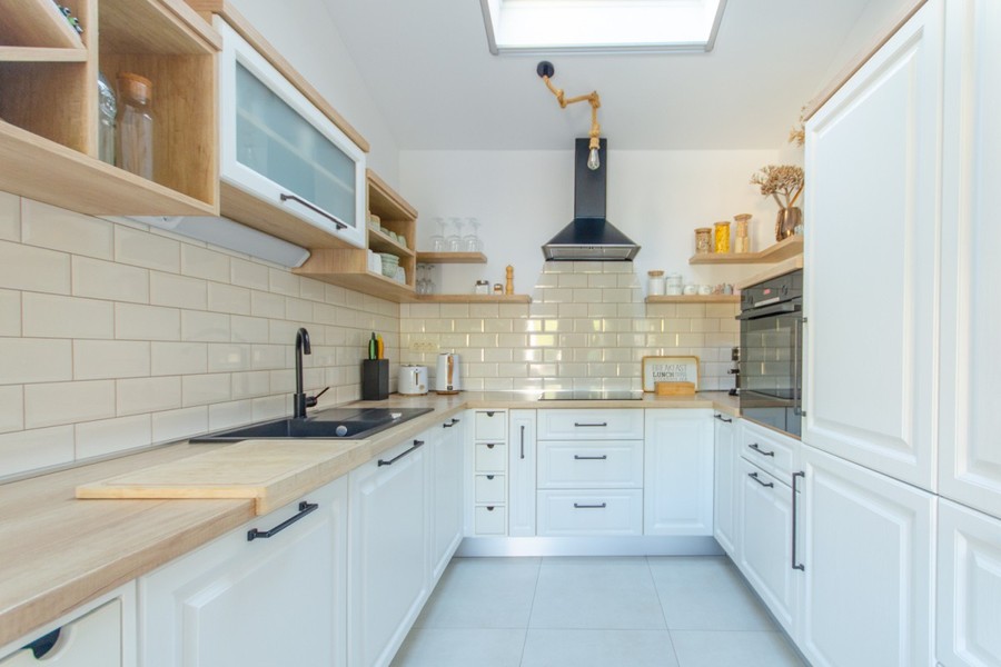 Bright kitchen with skylight