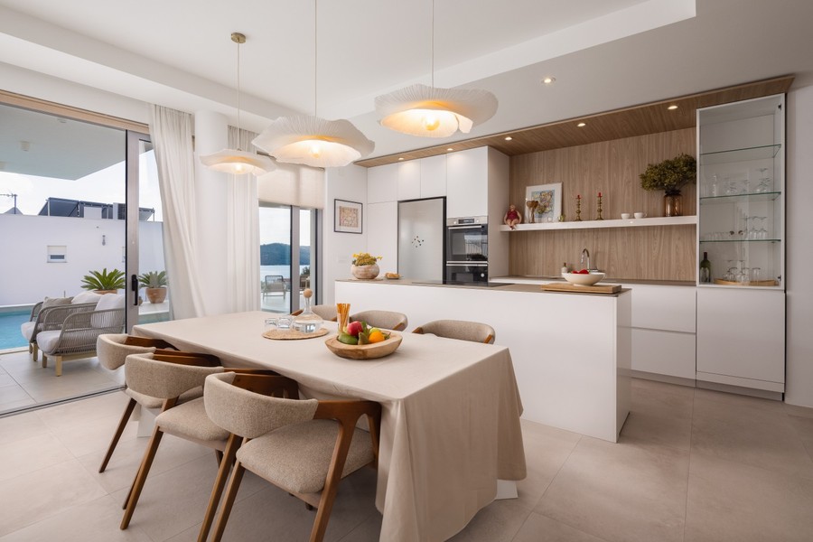 Dining area with kitchen island