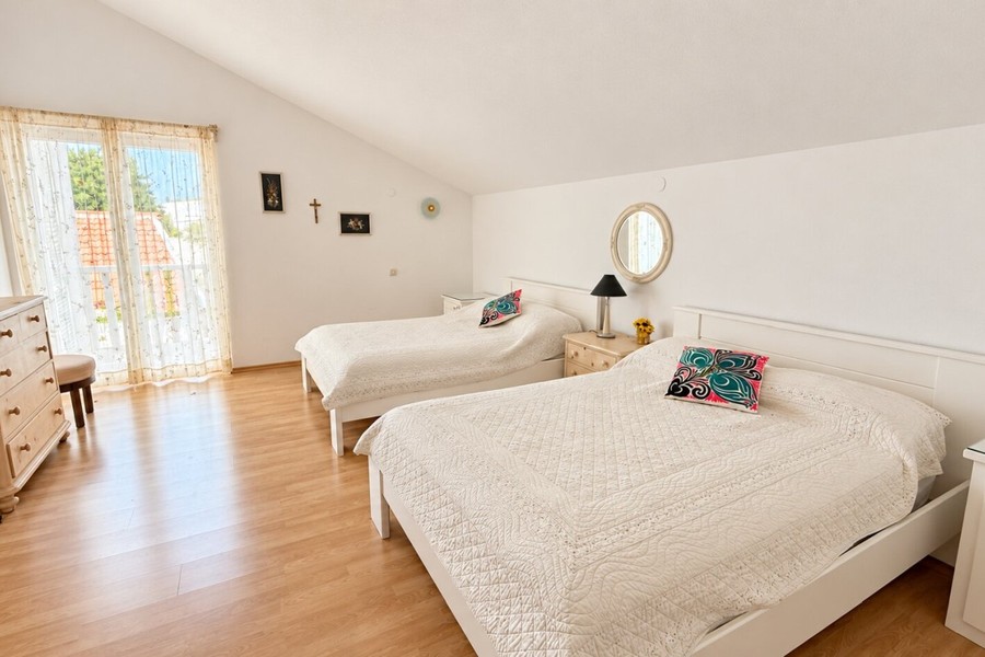 Attic room with two beds