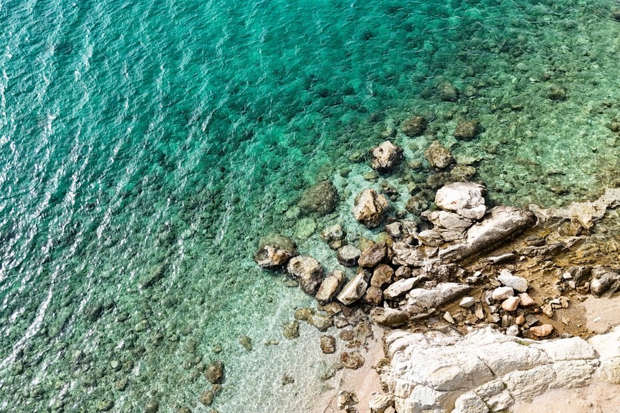 Clear water on the rocky coast