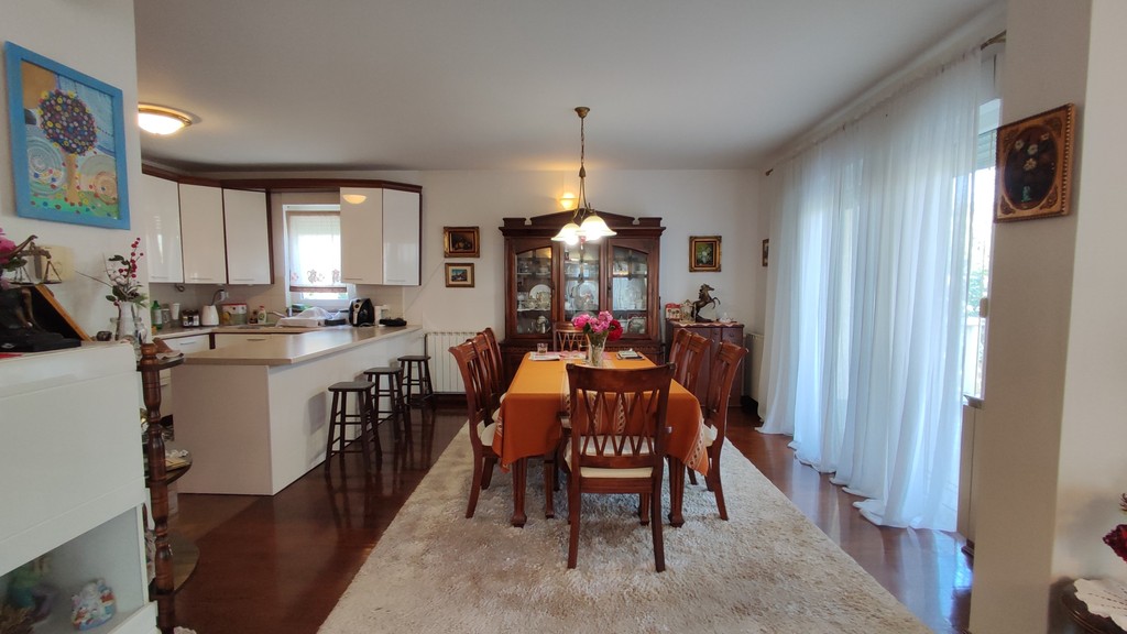 Dining area with open kitchen