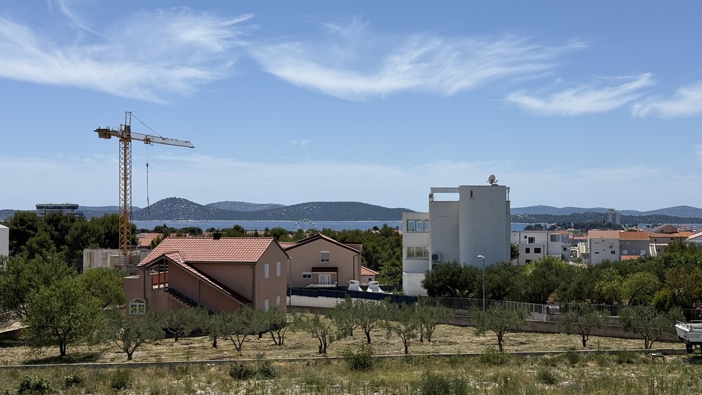 View from the plot over the sea and the islands off Vodice