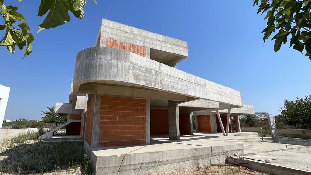 New-build villa in shell condition with pool in Vodice, Dalmatia