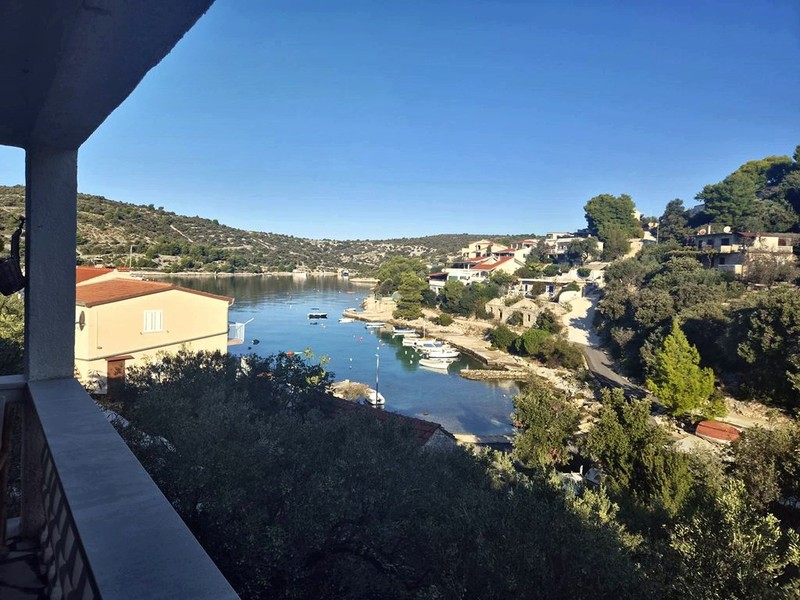View from the balcony over the bay and the sea