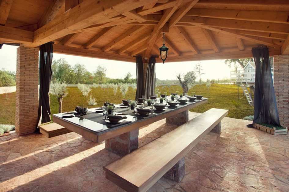 A gazebo pavilion
