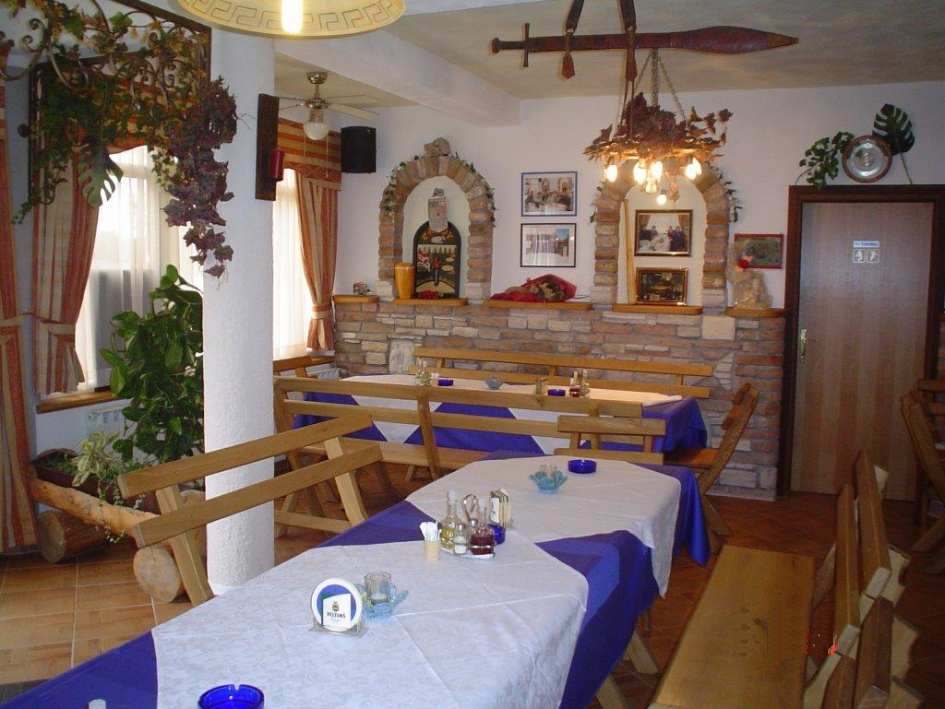 The dining room of the hotel guesthouse in Istria, which is for sale.