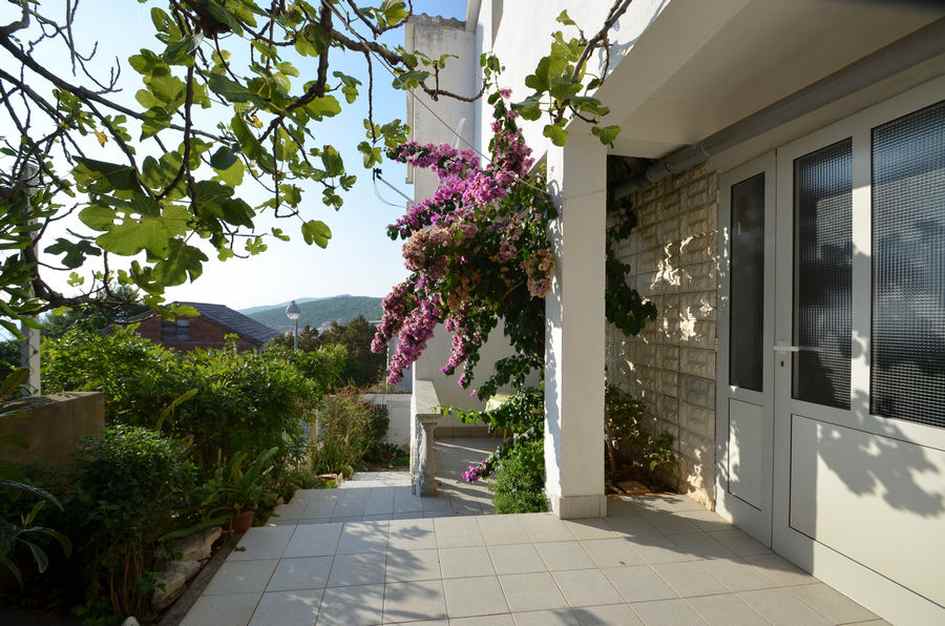 The outdoor area of ​​the two DHH for sale on Korcula in Croatia