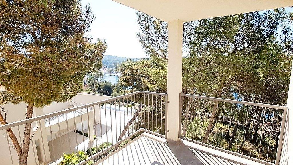 Terrace and sea view in Milna, Brac island.