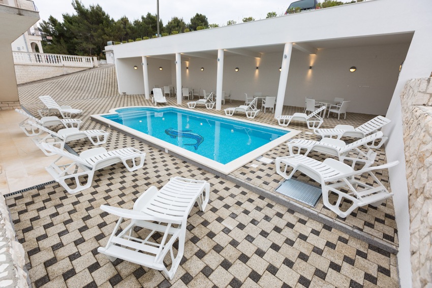 Swimming pool of guesthouse H945 on Ciovo, Croatia.