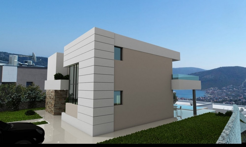 Back of the villa (3D rendering).